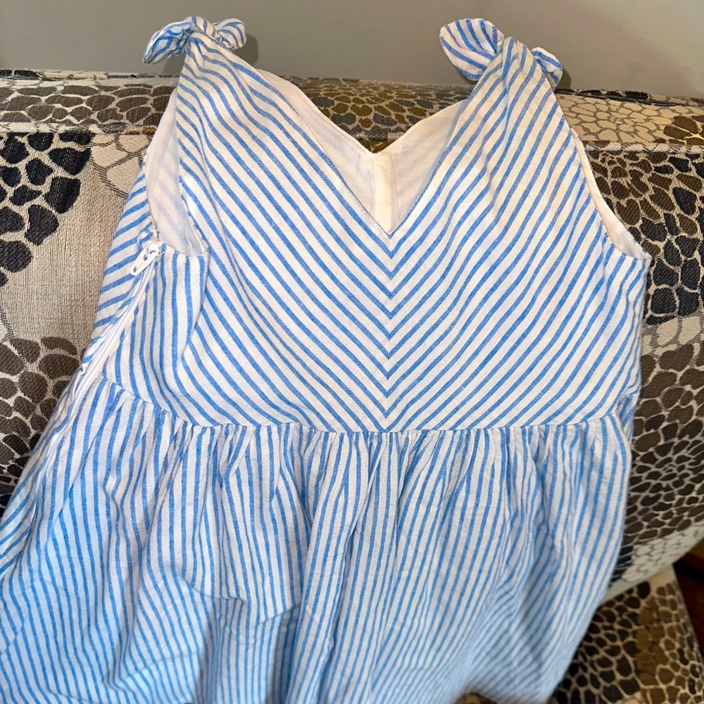 Hope & Henry, girls, size 8, sleeveless blue and white striped dress